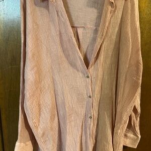 Zara Peach Button Down Shirt